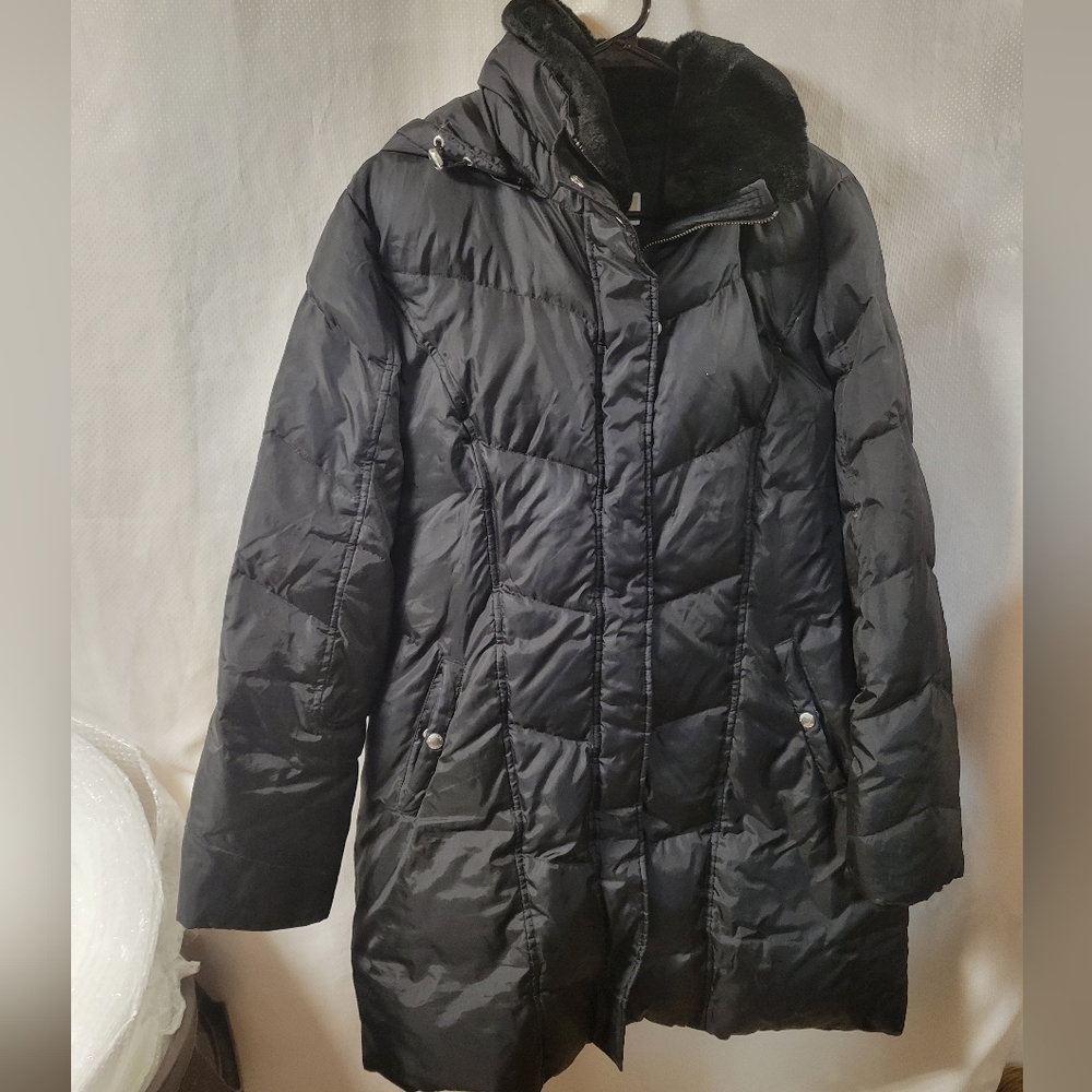 Michael Kors Long Ladies Black Down Filled‎ Puffer Jacket Size Large